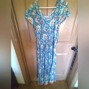 Soft Surroundings Floral Blue Maxi Dress